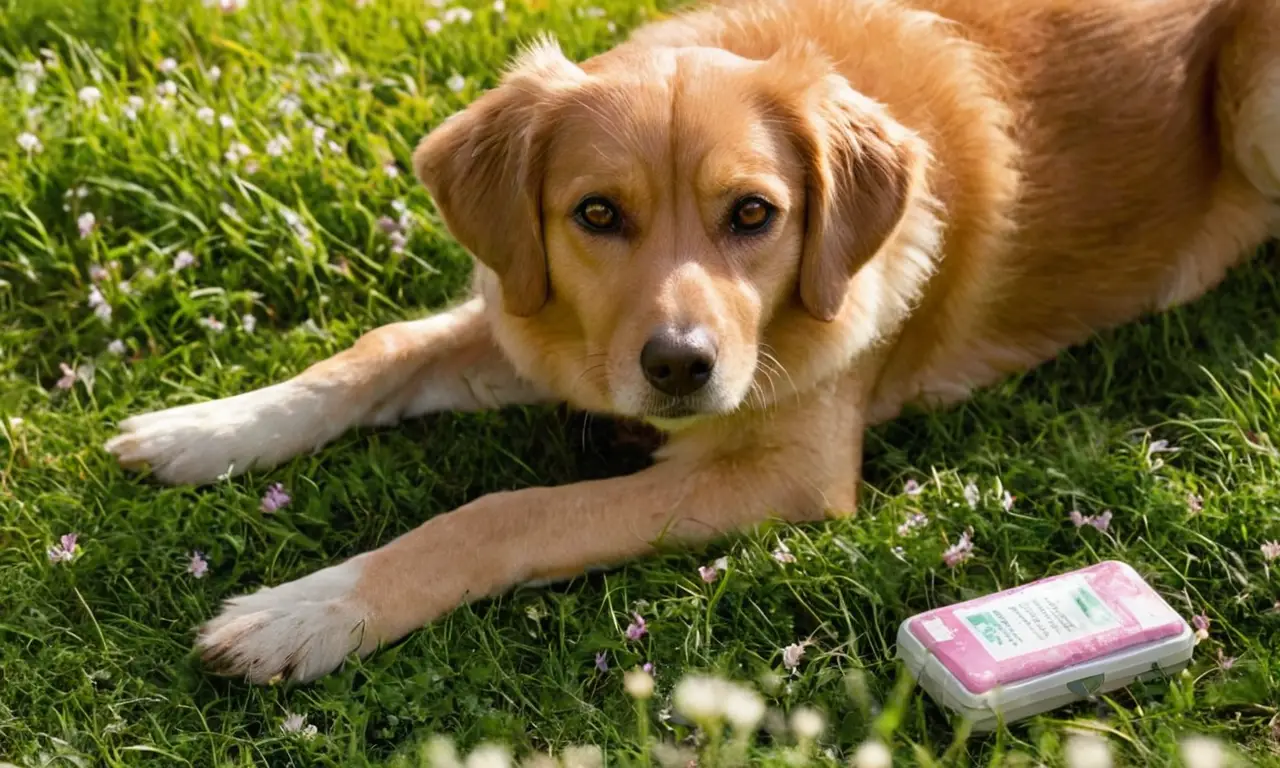 Dueño cuida herida de su perro
