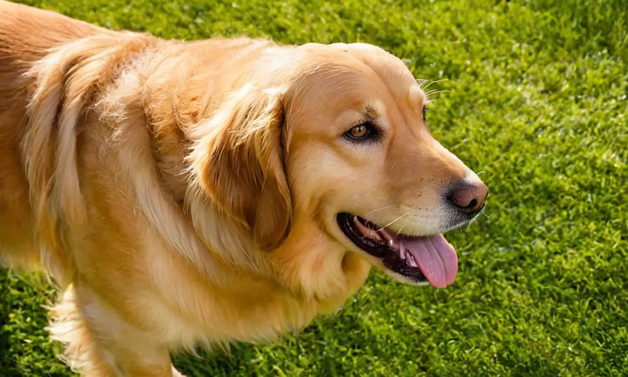 Golden retriever radiante en un entorno natural