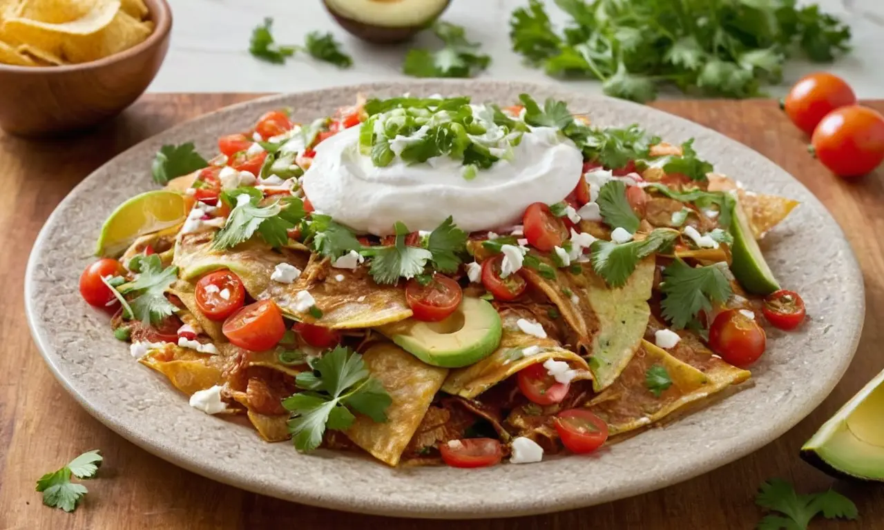 Deliciosos chilaquiles coloridos y apetitosos