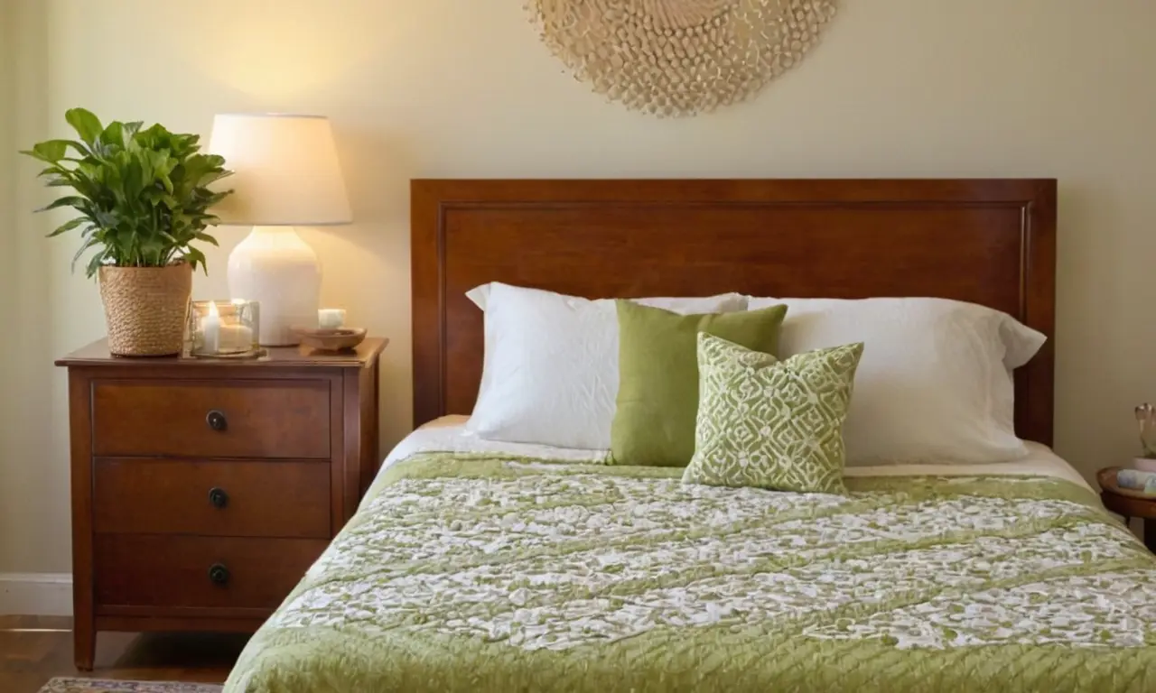 Habitación iluminada, cama ordenada y acogedora