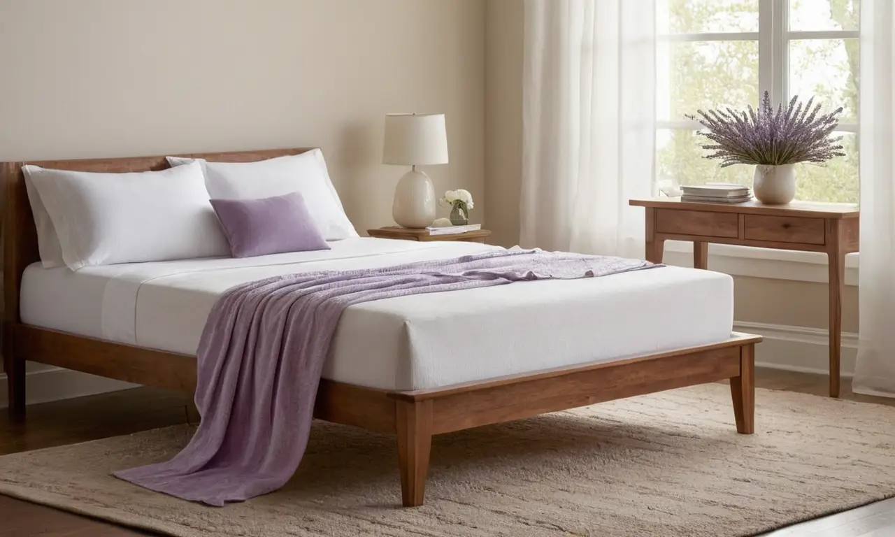 Dormitorio luminoso y acogedor con detalles naturales