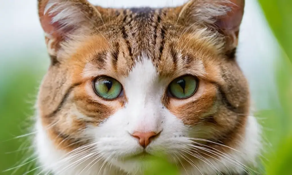 Gato con heterocromía y luz natural