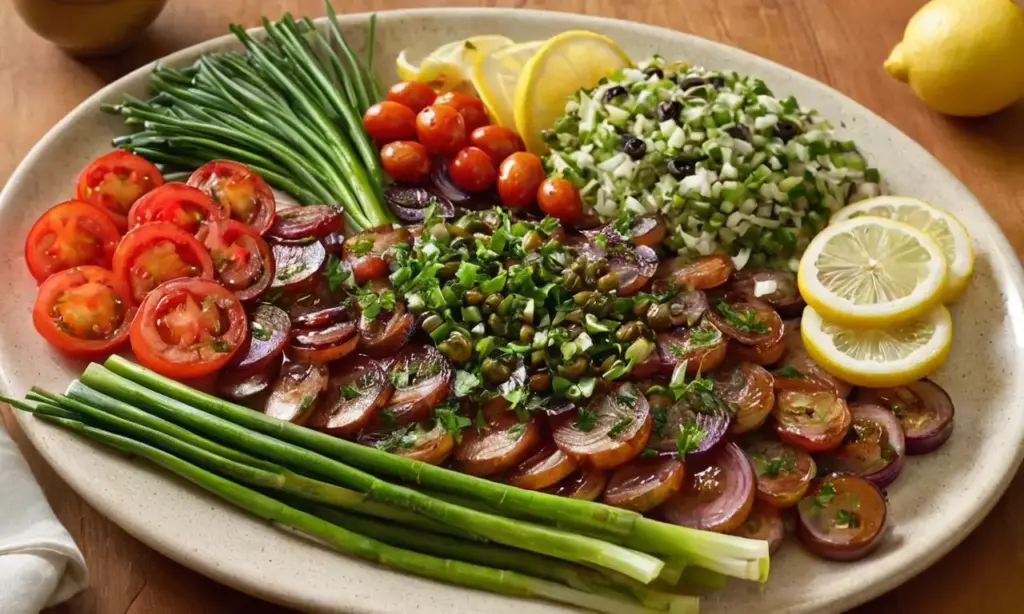 Plato vibrante con diversos y frescos ingredientes
