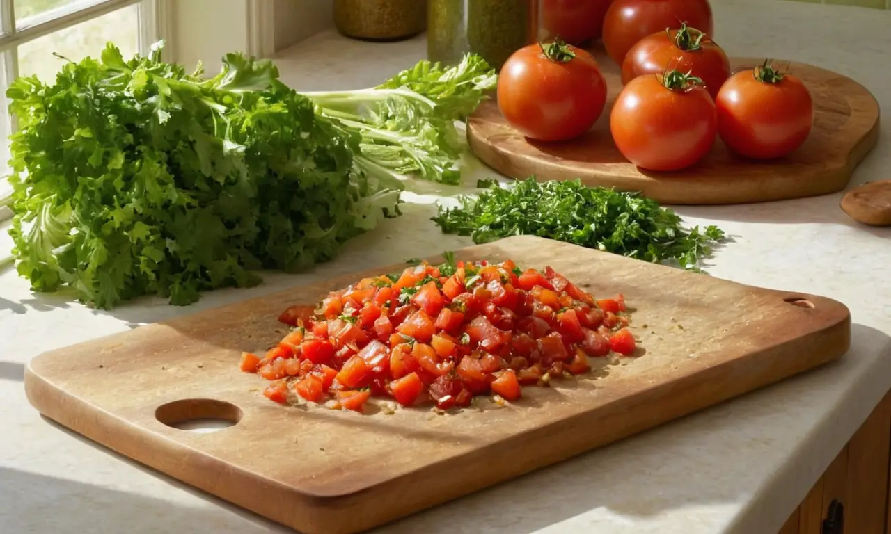 Cocina rústica con ingredientes frescos y luz