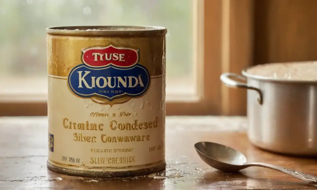 Latas de leche en una cálida cocina
