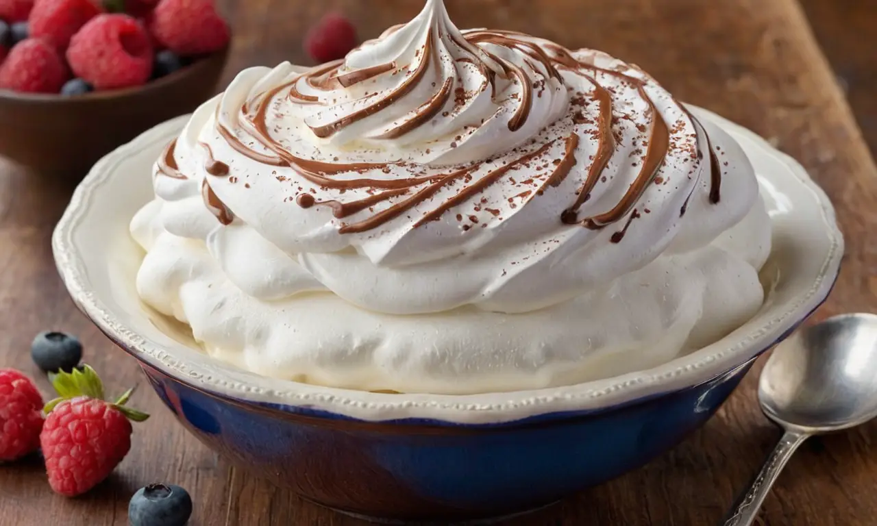 Mousse suculento rodeado de frescas frutas