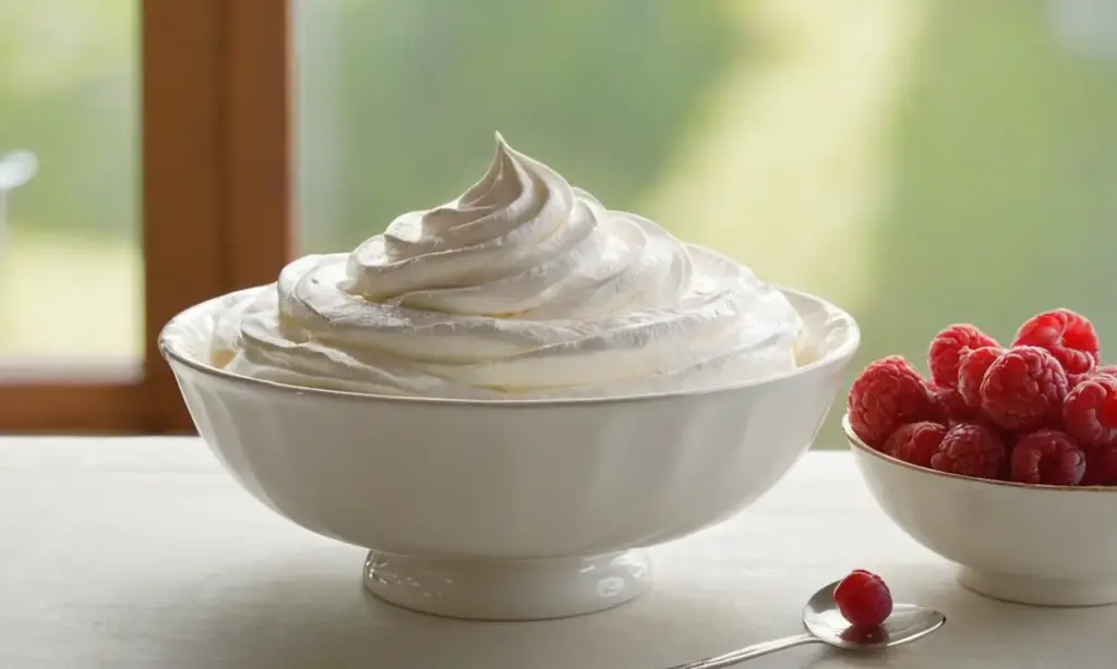 Meringue brillante en un elegante ambiente dulce