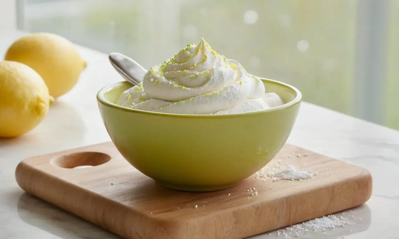 Cocina iluminada con meringue y creatividad