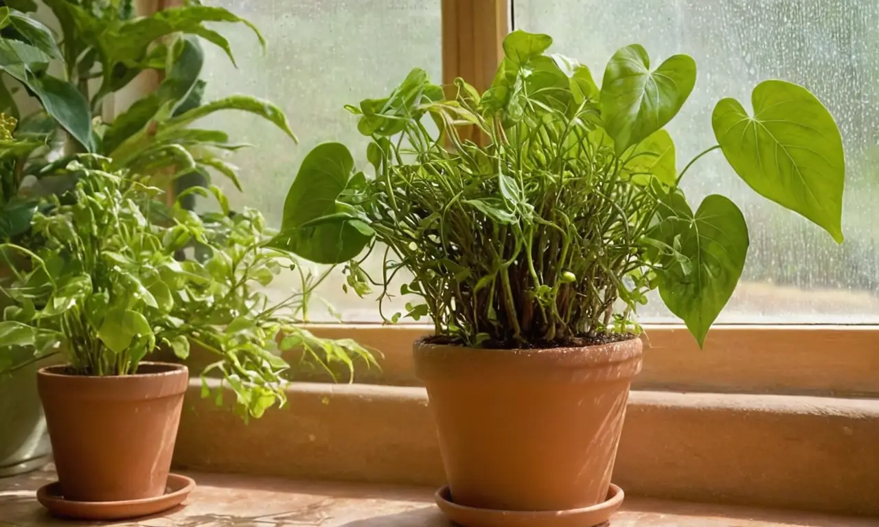 Jardín interior vibrante con plantas saludables
