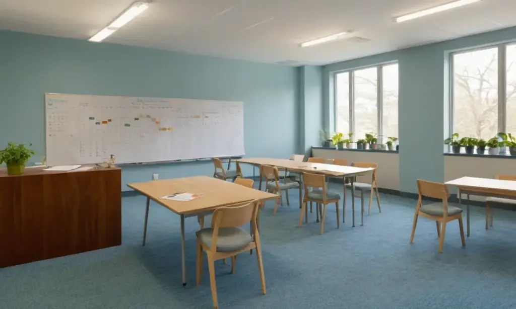 Sala de pruebas amplia y profesionalmente iluminada