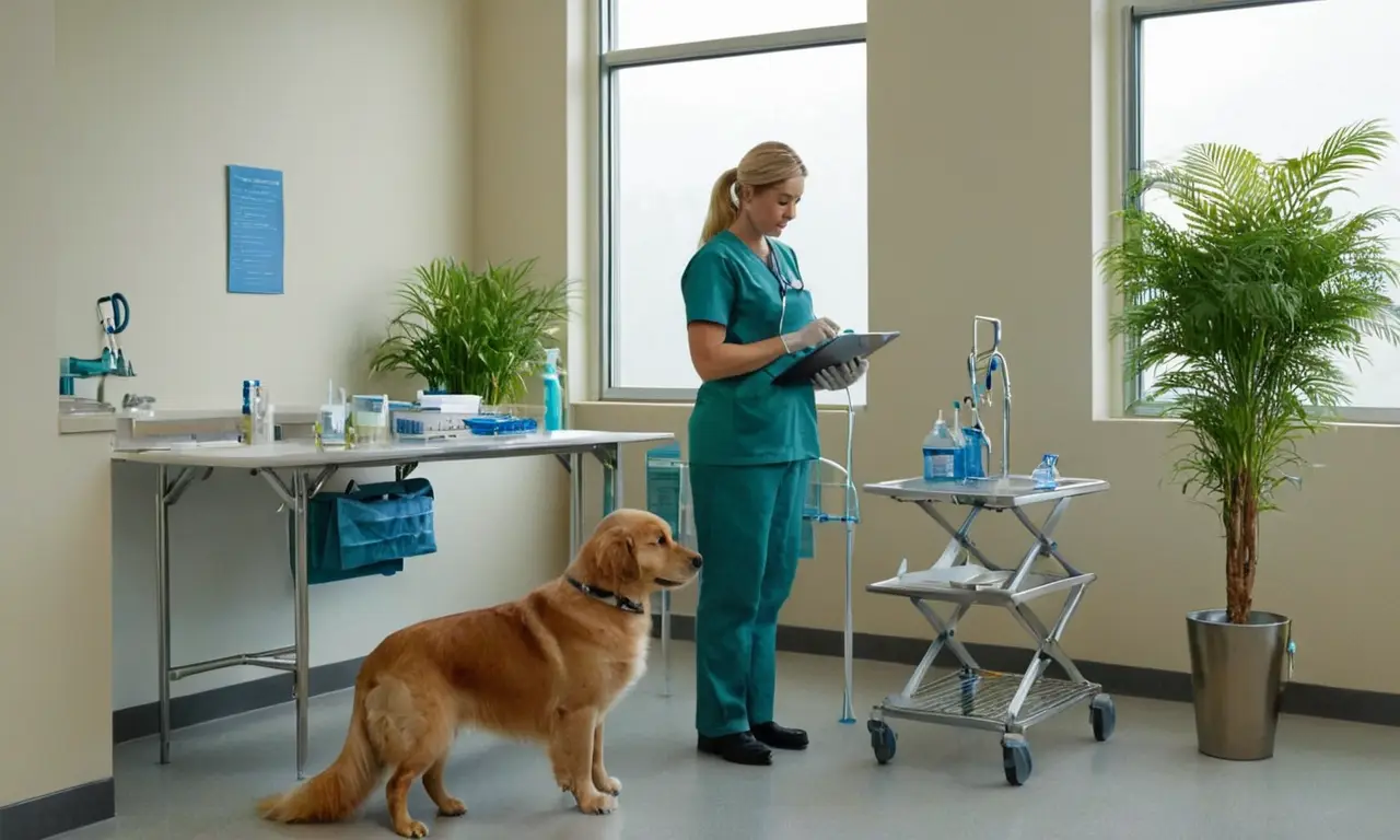 Clínica veterinaria tranquila con ambiente profesional